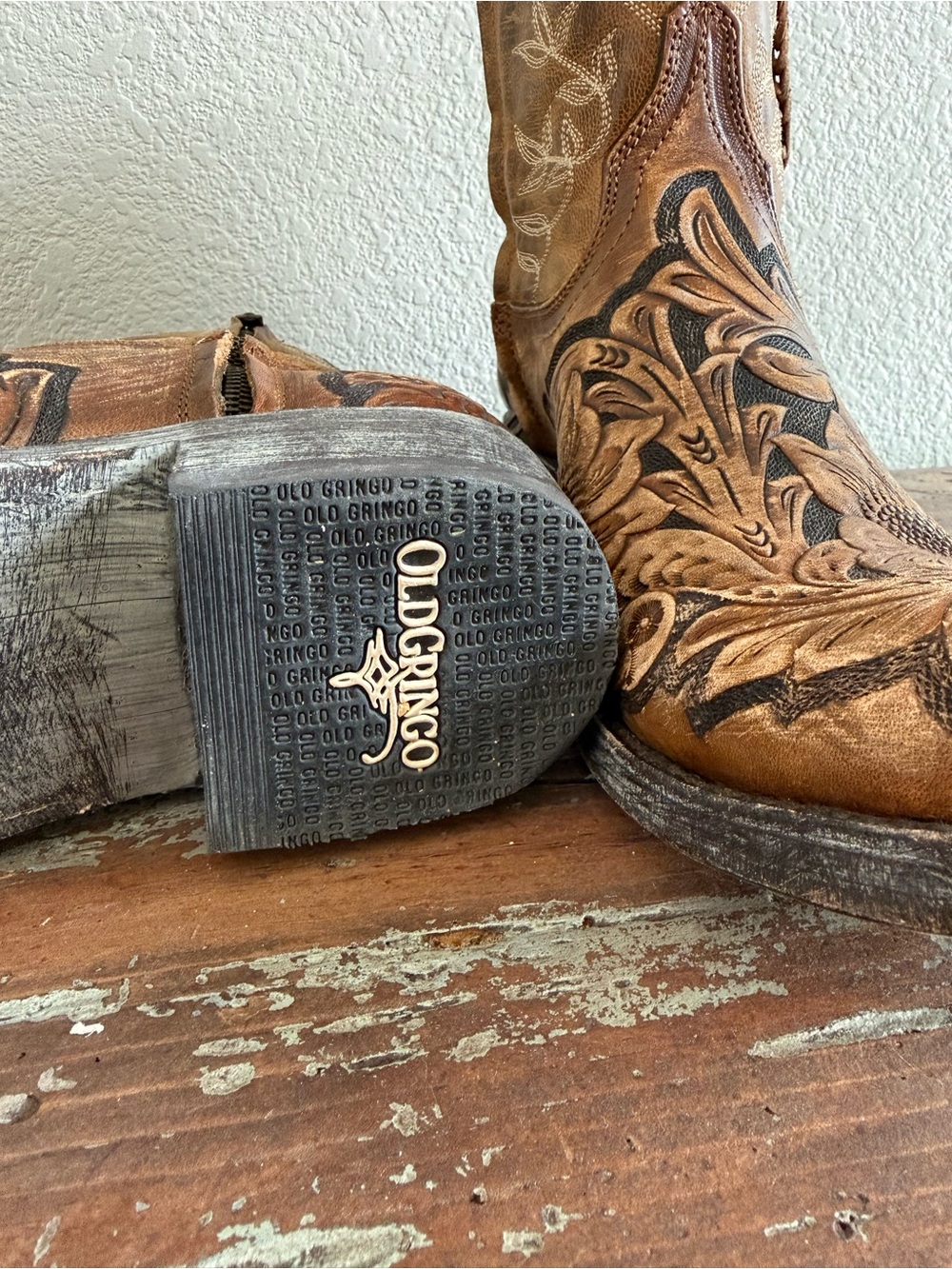 Old Gringo Polochale 7” Hand Tooled Western Boots | Size 9 - Picture 2 of 11